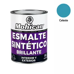 MOHICAN - Esmalte Sintetico Brillante Celeste 1/4gl Interior/Exterior