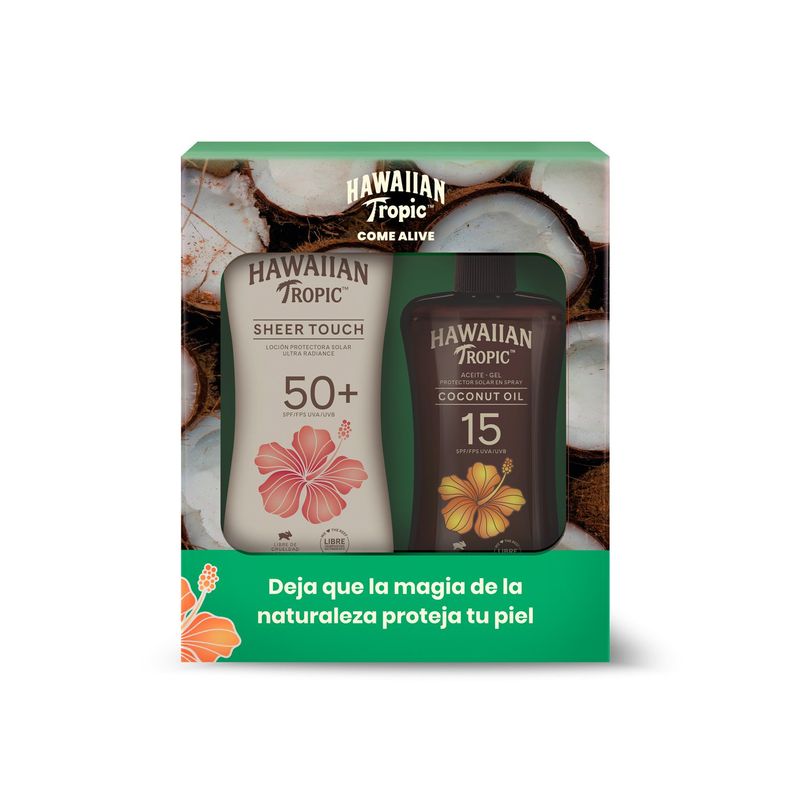 HAWAIIAN TROPIC - Set Protector Solar FPS 50 240Ml + Aceite Bronceador FPS 15 240Ml Hawaiian Tropic