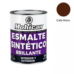 MOHICAN - Esmalte Sintetico Brillante Cafe Moro 1/4gl Interior/Exterior