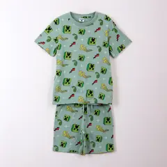 MINECRAFT - Pijama Manga Corta Niño Creepers Verde