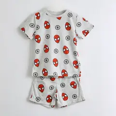 MARVEL - Pijama Manga Corta Niño Spiderman Full Print Gris