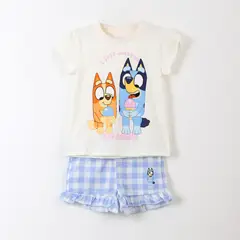 BLUEY - Pijama Manga Corta Niña Bingo & Diseño Rosado