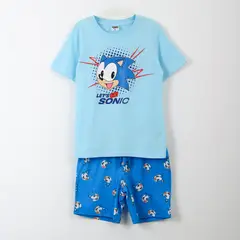 SONIC - Pijama Manga Corta Niño Lets Go Celeste