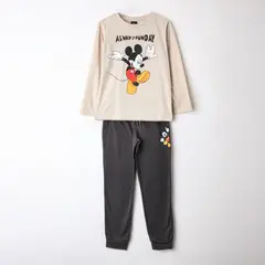 DISNEY - Pijama Manga Larga Niño Mickey Always Funday Beige