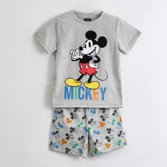 DISNEY - Pijama Manga Corta Niño Mickey Parado Gris