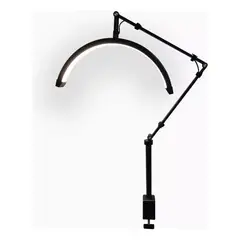 IRM - Lampara Media Luna LED Regulable 3 Temperaturas de Color con Pinza de Mesa y Soporte para Celular