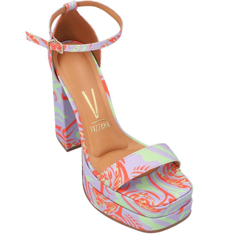 Sandalia Maxi Plataforma Textil Multicolor