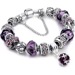 MURANO - Pulsera Charms MUERDOU Glass 21cm para Mujer
