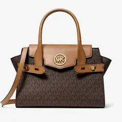 MICHAEL KORS - Cartera Carmen mediana con cinturón color café