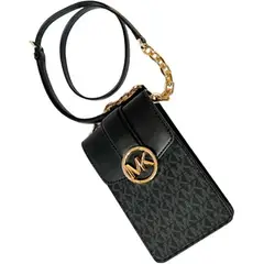 MICHAEL KORS - Bandolera para smartphone Carmen pequeña con logo color negro