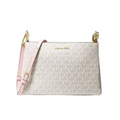MICHAEL KORS - Bandolera de lona recubierta color rosa empolvado