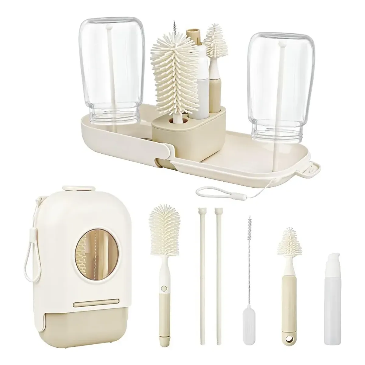 SENSIBLUE - Set Limpiador de Mamaderas 7 en 1 – Portátil y Libre de BPA
