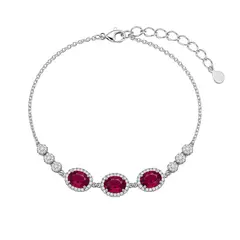 MERY SATT - PULSERA RUBI NATURAL 4.50 CT PLATA