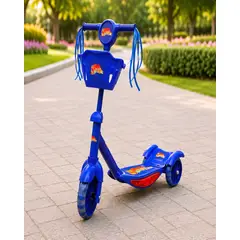 MYLHOGAR - Monopatín Scooter Infantil 3 Ruedas Con Luces Y Canasto Azul