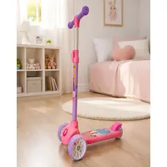 MYLHOGAR - Scooter Infantil Ajustable 3 Ruedas Luces LED Rosado