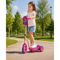 MYLHOGAR - Scooter Infantil 3 Ruedas Con Bolso Frontal Ajustable Rosado
