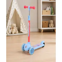 MYLHOGAR - Scooter Infantil 3 Ruedas Luces LED Celeste Rosado