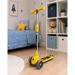MYLHOGAR - Scooter Infantil 3 Ruedas Ajustable Amarillo Gris