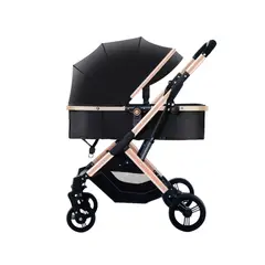 BABYLUNA - Coche Cuna Paseo de Lujo Plegado Automático con Marco de Aluminio y Asiento Reclinable