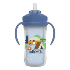 DR BROWN'S - Vaso Termico Con Bombilla 12m+ Dr. Browns 300ml Azul
