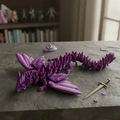 DIE SPIEGELBURG - Figura de Dragón de cristal purpura de 30 cm con alas