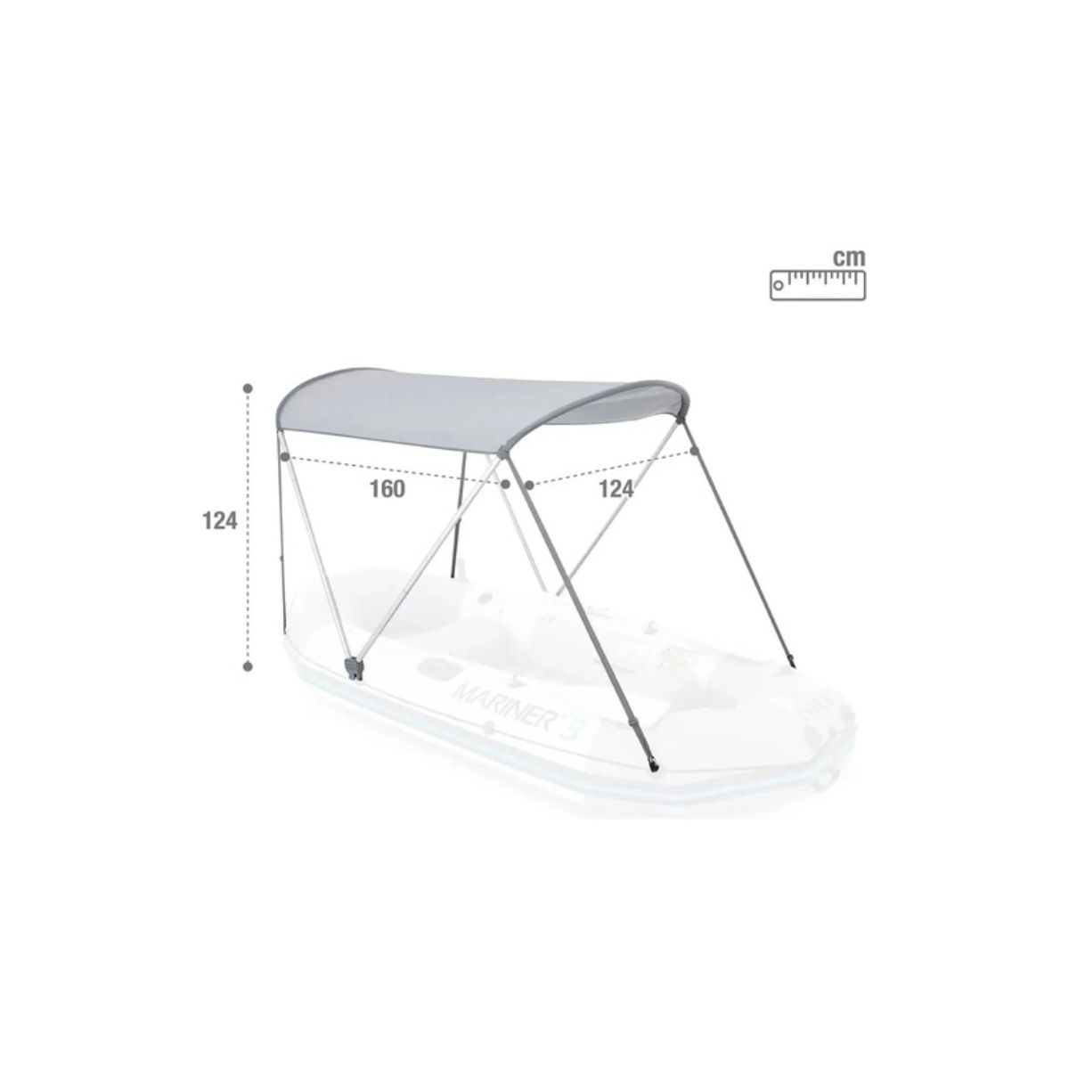 INTEX - Toldo para bote inflable 124x160x124 cm Intex