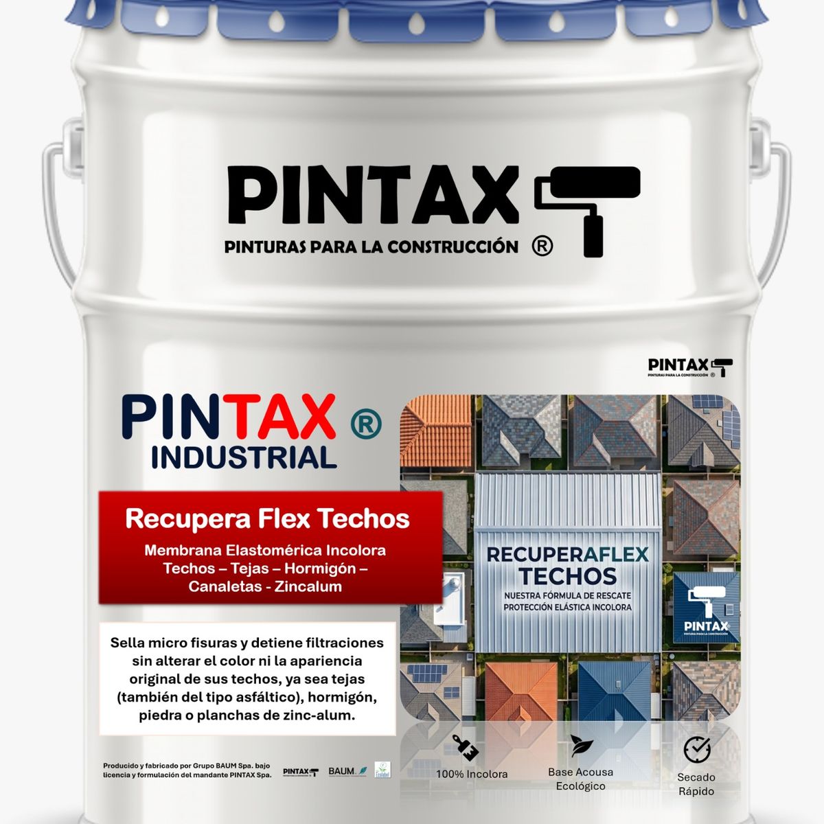 BAUM - MEMBRANA IMPERMEABLE PARA TECHO   INCOLORO PINTAX TINETA