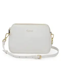 GACEL - Cartera mujer blanco bandolera pequeña