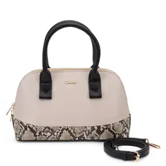 GACEL - Cartera mujer off white dos asas mediana