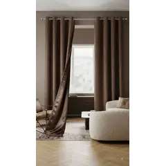DIANA - CORTINA BLACKOUT 90% DOBLE TELA COLOR CAFE OSCURO CON RELIEVE 2 PAÑOS 140X230 CADA PAÑO.