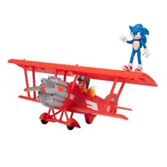 SONIC - Avion Biplano Con Figura 6 Cms