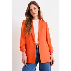 IO - Blazer Liso Mujer Naranjo