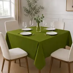 GENERICO - Mantel Cuadrado Verde Oliva Intenso 145×145 cm