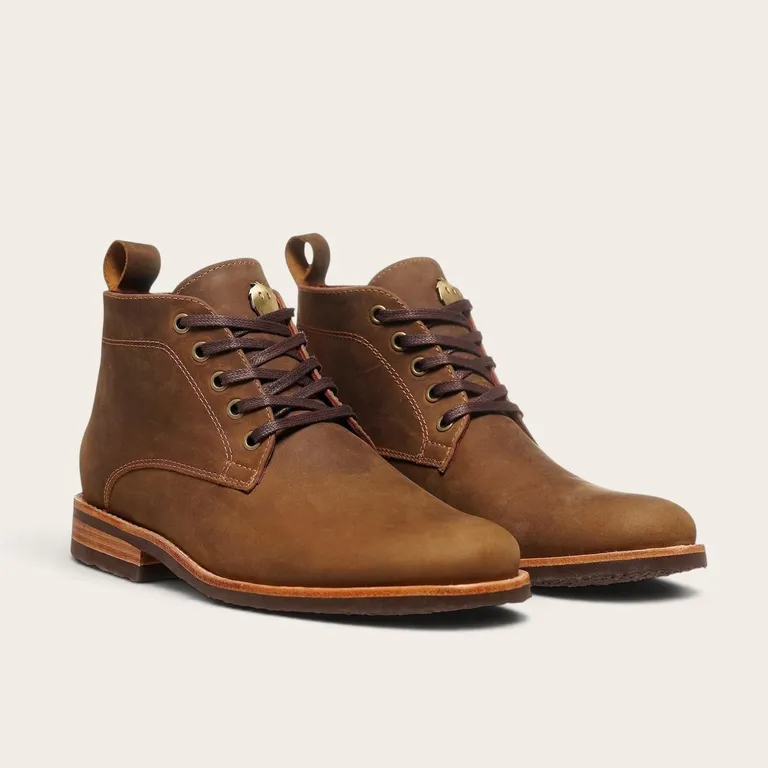 Botin de Cuero Casual Hombre Llaima - Café Camel