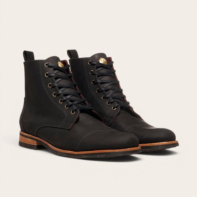 Botin de Cuero Cordones Hombre Osorno - Negro