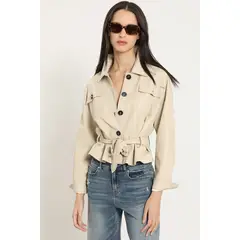 LIOLA - Chaqueta efecto cuero, beige