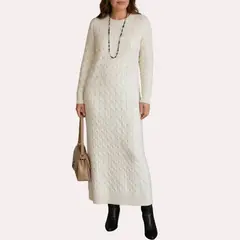 ARRAKASTA - Vestido de lana cuello redondo