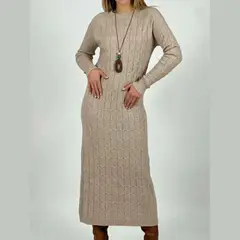 ARRAKASTA - Vestido de lana cuello redondo