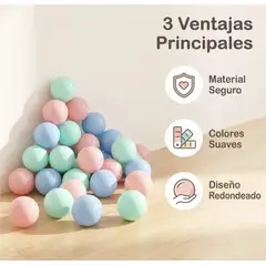 GENERICO - PACK 100 PELOTAS PLASTICAS EN COLORES PASTEL