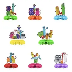 GENERICO - Pack 8 Adornos Mesa Numberblocks Cumpleaños 18 Cm Decoración