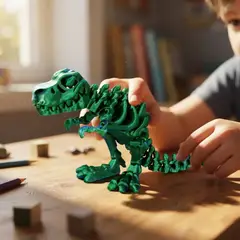 DIE SPIEGELBURG - Figura Esqueleto de T-Rex en cristal verde/azul – T-Rex World