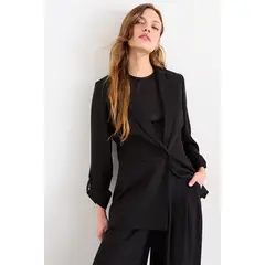 IO - Blazer Liso Mujer Negro