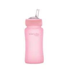 EVERYDAY BABY - Mamadera de vidrio con bombilla 240 ml - Rosado
