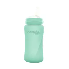 EVERYDAY BABY - Mamadera de vidrio con bombilla 240 ml - Verde