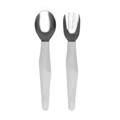 EVERYDAY BABY - Pack de cubiertos metálicos - Gris
