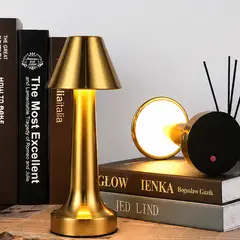 GENERICO - Lámpara LED Escritorio Táctil 3 Tonos Luz Dorada Decorativa
