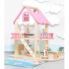 GENERICO - Casa de muñecas nórdica portátil para niños