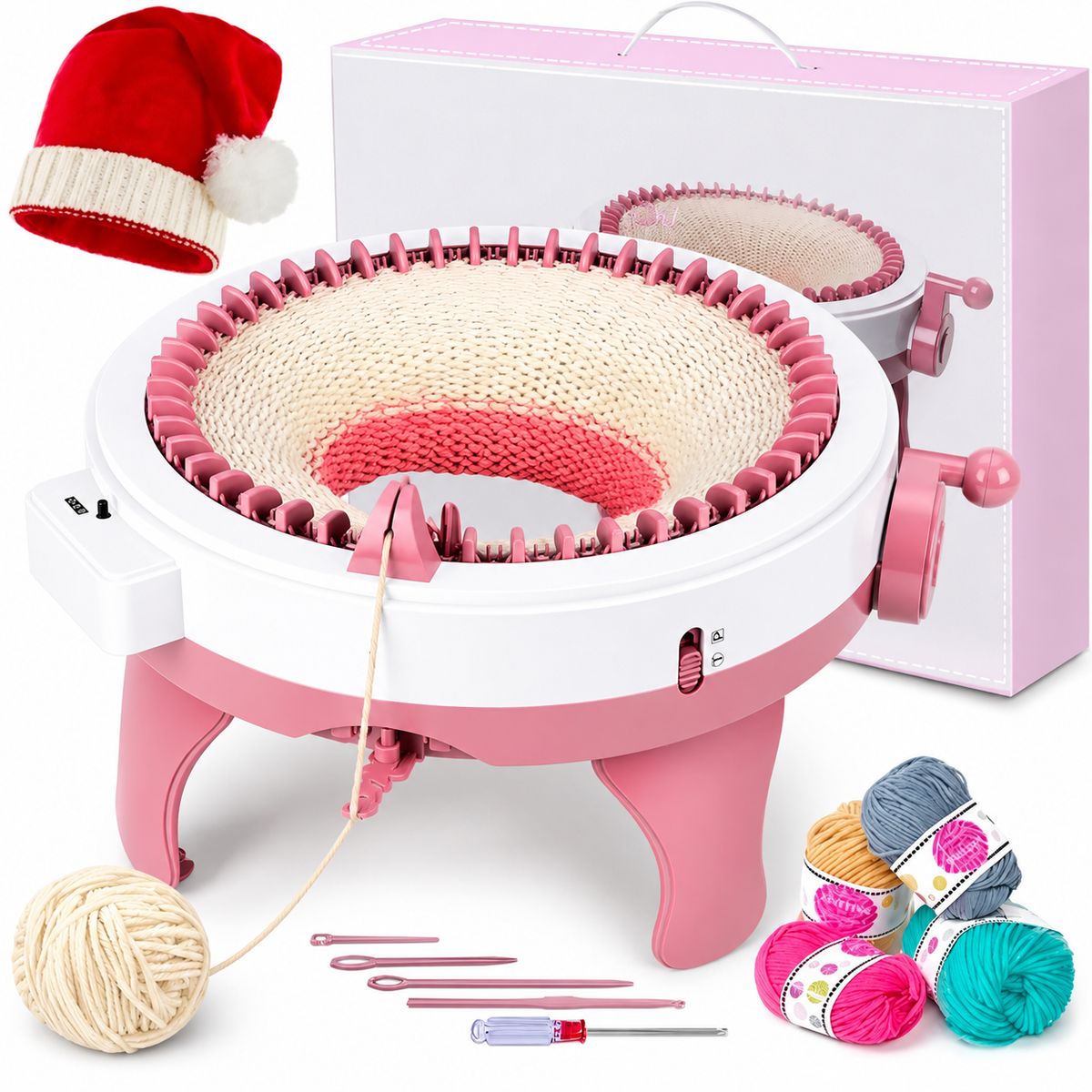 GENERICO - Máquina De Tejer Manual crochet 48 Agujas Para Gorros Y Bufandas