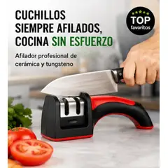 MOVI - Afilador de Cuchillos Profesional Cerámica y Tungsteno Mango Antideslizante