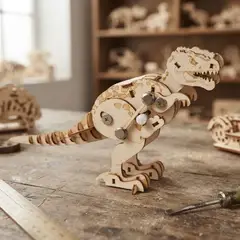 DIE SPIEGELBURG - Kit de construcción de madera T-Rex de cuerda - T-Rex World